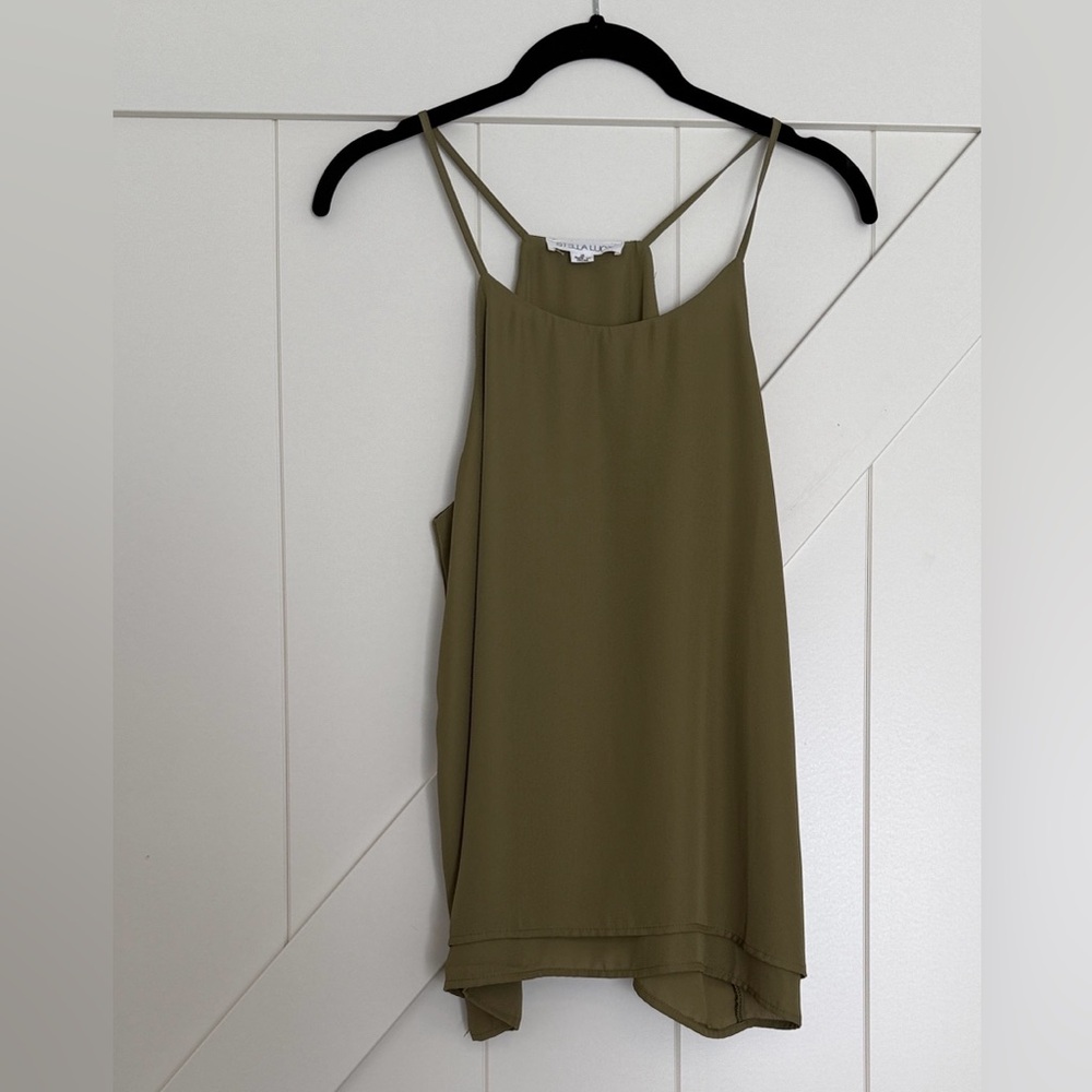 Stella Luce Khaki/greeb Camisole Top